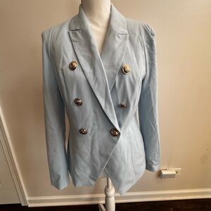 VENUS Light Blue Double-Breasted Blazer